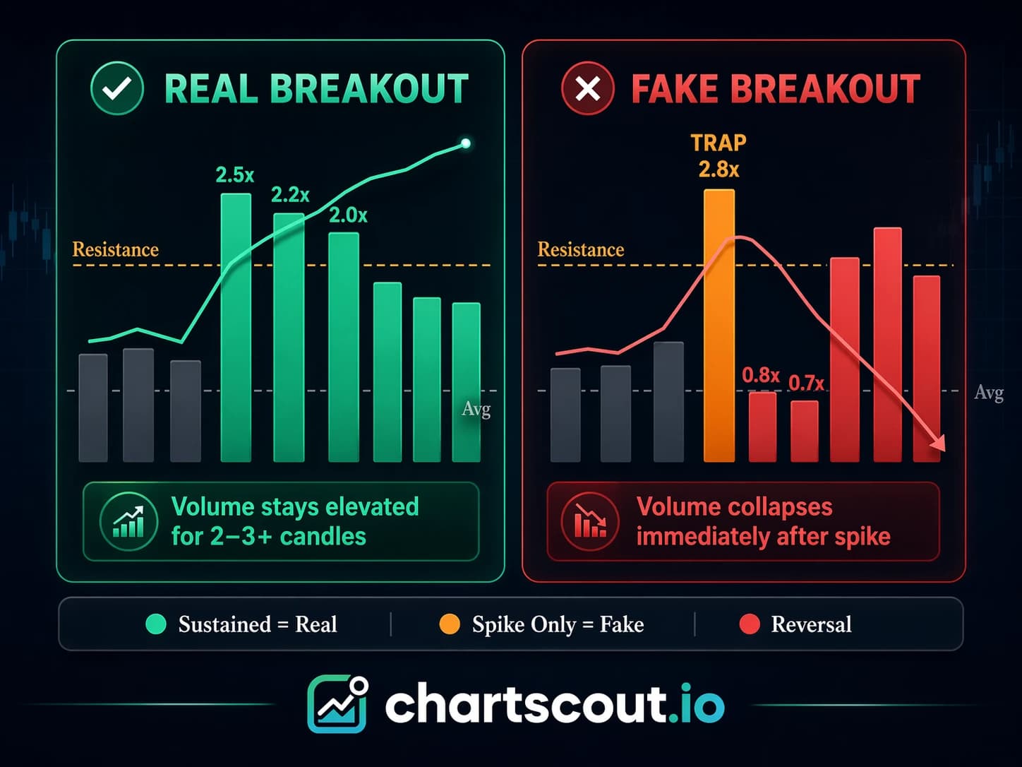 real vs fake breakout volume comparison