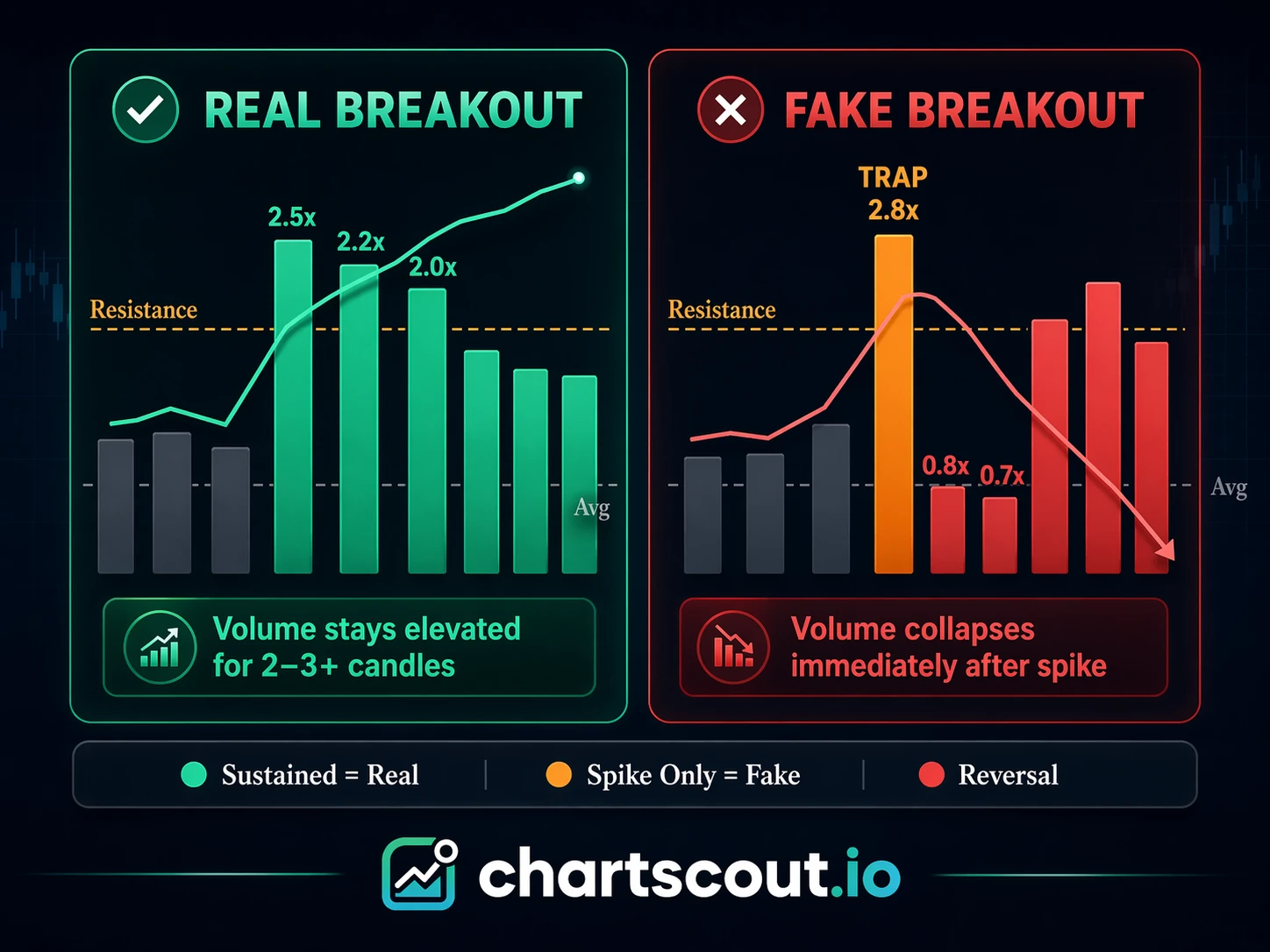 real vs fake breakout volume comparison